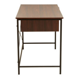 Orsina Dark Walnut Veneer Desk With Drawers,computer Desk With Black Metal Frame,home Office Desk,stylish Desk - thumbnail 4