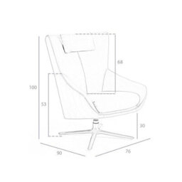 Angel Cerda Elegant Mink Leatherette Swivel Armchair With Steel Base - thumbnail 6