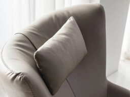 Angel Cerda Elegant Mink Leatherette Swivel Armchair With Steel Base - thumbnail 4