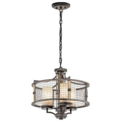 Luminosa Lighting Luminosa Ahrendale 3 Light Pendant Chandelier Light Mesh Iron, E27
