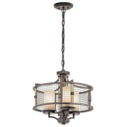 Luminosa Lighting Luminosa Ahrendale 3 Light Pendant Chandelier Light Mesh Iron, E27 - thumbnail 1