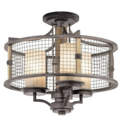 Luminosa Lighting Luminosa Ahrendale 3 Light Pendant Chandelier Light Mesh Iron, E27 - thumbnail 2