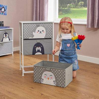 Liberty House Toys Kid's Fabric 3 Drawer Storage Chest Arctic Grey - image 1