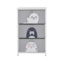 Liberty House Toys Kid's Fabric 3 Drawer Storage Chest Arctic Grey - thumbnail 3