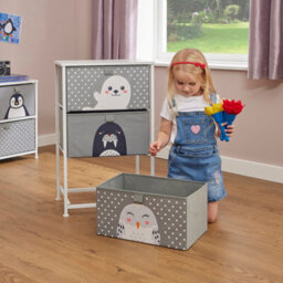 Liberty House Toys Kid's Fabric 3 Drawer Storage Chest Arctic Grey