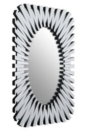 Orsina Silver Rectangular Sunburst Wall Mirror, Decorative Radial Pattern Statement Mirror, Contemporary Wall Décor - thumbnail 2