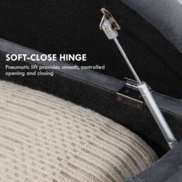 Homcom Semi-Circle Storage Ottoman Bench Tufted Upholstered Grey - thumbnail 5