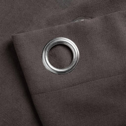 Luxury Living Velvet Chenille Eyelet Curtains Ready Made Pair Chocolate - thumbnail 5