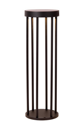 Lucide Jackson Bollard Light- Solar Diameter 16Cm Led Dim To Warm 2850K/3150K Ip65 - Day/night Sensor - Black - image 1