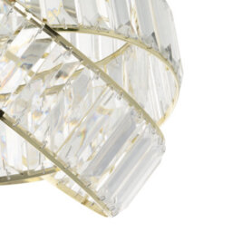 Happy Homewares Modern Three Ring Gold Pendant Shade With Transparent Acrylic Prisms - thumbnail 3