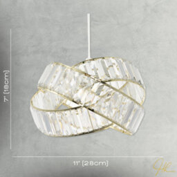 Happy Homewares Modern Three Ring Gold Pendant Shade With Transparent Acrylic Prisms - thumbnail 7