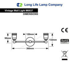Long Life Lamps Company Modern Vintage Industrial Antique Brass Adjustable Double Arm Wall Light Lamp Wd028-2 M0037 - thumbnail 2