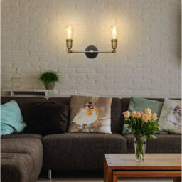 Long Life Lamps Company Modern Vintage Industrial Antique Brass Adjustable Double Arm Wall Light Lamp Wd028-2 M0037 - thumbnail 7