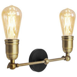Long Life Lamps Company Modern Vintage Industrial Antique Brass Adjustable Double Arm Wall Light Lamp Wd028-2 M0037 - thumbnail 1