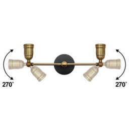 Long Life Lamps Company Modern Vintage Industrial Antique Brass Adjustable Double Arm Wall Light Lamp Wd028-2 M0037 - thumbnail 6