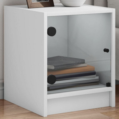 Berkfield Bedside Cabinets With Glass Doors 2 Pcs White 35X37X42 Cm - image 1