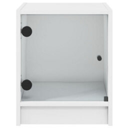 Berkfield Bedside Cabinets With Glass Doors 2 Pcs White 35X37X42 Cm - thumbnail 7