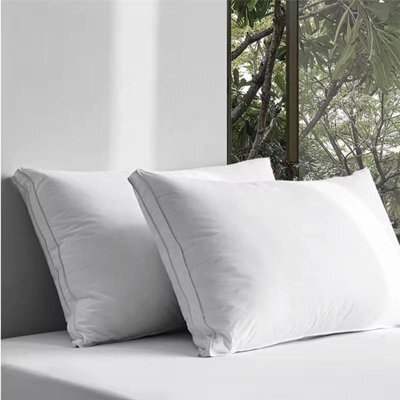 Casabella Gusset Pillows 2 Pack - Plush Bed Pillows For Neck & Shoulder Pain Relief - image 1
