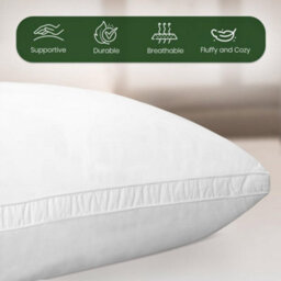 Casabella Gusset Pillows 2 Pack - Plush Bed Pillows For Neck & Shoulder Pain Relief - thumbnail 6