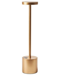 Wyld And Coco Auralux Wireless Table Lamp Gold - Rechargeable Aluminum Touch-Dimmer Indoor And Covered Outdoor Lighting - thumbnail 1