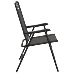 Berkfield Folding Garden Chairs 8 Pcs Melange Grey Steel And Textilene - thumbnail 6