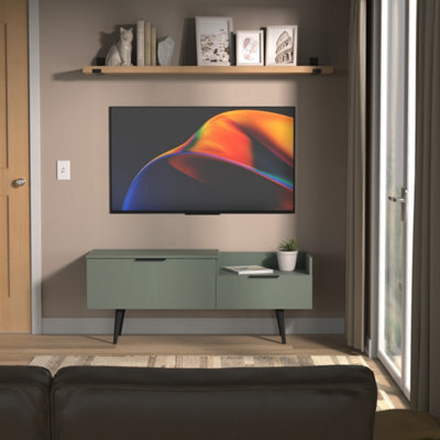 Fuji 2 Drawer Media Console Unit In Reed Green (Ready Assembled) - image 1