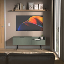 Fuji 2 Drawer Media Console Unit In Reed Green (Ready Assembled) - thumbnail 1