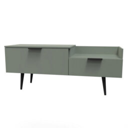 Fuji 2 Drawer Media Console Unit In Reed Green (Ready Assembled) - thumbnail 4