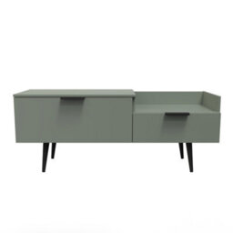 Fuji 2 Drawer Media Console Unit In Reed Green (Ready Assembled) - thumbnail 2