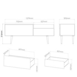 Fuji 2 Drawer Media Console Unit In Reed Green (Ready Assembled) - thumbnail 8