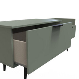 Fuji 2 Drawer Media Console Unit In Reed Green (Ready Assembled) - thumbnail 7