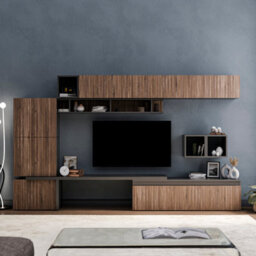 Decorotika Haven Moduler Modern Tv Unit Wall Mount Customizable Layout Black Alina - thumbnail 1