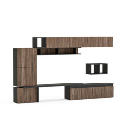 Decorotika Haven Moduler Modern Tv Unit Wall Mount Customizable Layout Black Alina - thumbnail 4