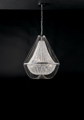 Luminosa Lighting Luminosa Vienna Crystal K9 Chandelier, 60Cm Diameter, Chrome, E14