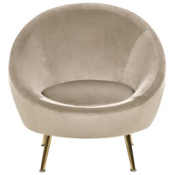 Beliani  Armchair Langa Velvet Taupe - thumbnail 5