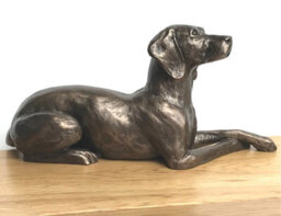 Animal Crackers Weimaraner Dog Figurine In Solid Cold Cast Bronze Designed By Harriet Glen - thumbnail 3