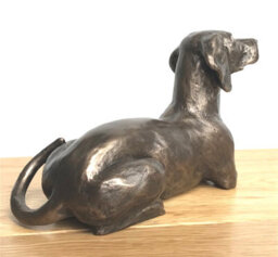 Animal Crackers Weimaraner Dog Figurine In Solid Cold Cast Bronze Designed By Harriet Glen - thumbnail 4