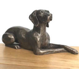 Animal Crackers Weimaraner Dog Figurine In Solid Cold Cast Bronze Designed By Harriet Glen - thumbnail 1