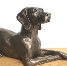 Animal Crackers Weimaraner Dog Figurine In Solid Cold Cast Bronze Designed By Harriet Glen - thumbnail 5