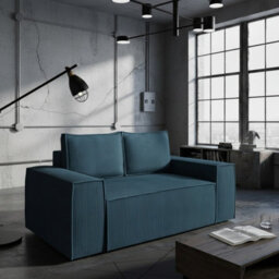 Malaga Small Mdf Sofa Bed With Sleeping Function Dl Fold Out Seat Storage Compartment 188X94X104Cm Turquoise Corduroy