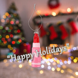 Christmas Tree Decoration Lipstick Ornament X 1 11. 5X2. 6X2. 6Cm - thumbnail 4