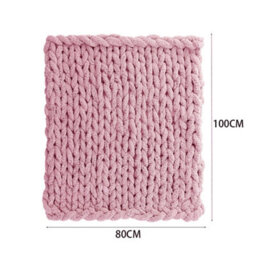 Living And Home Pink Soft Handwoven Knitted Chenille Blanket For Couch And Bed 100Cm L X 80Cm W - thumbnail 5
