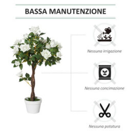 Artificial Rose With 21 Flowers, Cement Pot Filled With Moss, Uv - Resistant Artificial Plant Made Of Plastic And Fabric - thumbnail 7
