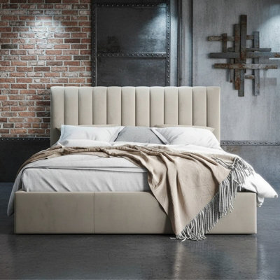 Cosmo M 160X200Cm Modern Bed With Storage Cream - image 1