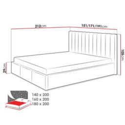 Cosmo M 160X200Cm Modern Bed With Storage Cream - thumbnail 5