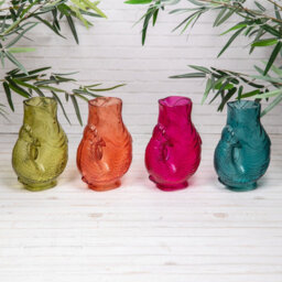 Annibells Glass Fish Gluggle Jug Vase Blue Orange Green Pink - Pink (25479) - thumbnail 2
