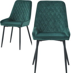 Seconique Avery Green Velvet Dining Chair X2 Velvet Fabric Priced Per Pair - thumbnail 1