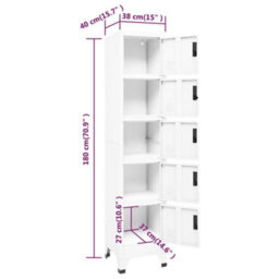 Walplus Locker Cabinet White 38X40X180 Cm Steel - thumbnail 8
