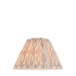 Loops 30Cm Handcrafted Tapered Cylinder Lamp Shade With Neutral Ikat Print Fabric For Elegant Home Decor - thumbnail 1