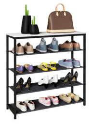 Vcm Metal Wood Shoe Rack 4 Compartments Taliro - thumbnail 1